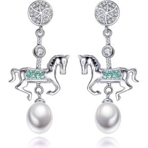 Silenti Jewelry Сребърни обеци "Коне