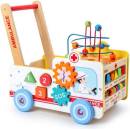Eco Toys Dřevěný vzdělávací vozík ambulance