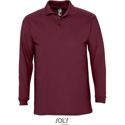 Sol's Winter II pánska polokošeľa s dlhým rukávom burgundy