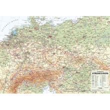 Střední Evropa - nástěnná obecně zeměpisná mapa 1 : 1 715 000