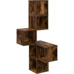 vidaXL Стенен ъглов рафт Опушен дъб 48 x 48 x 120 см (8012232)