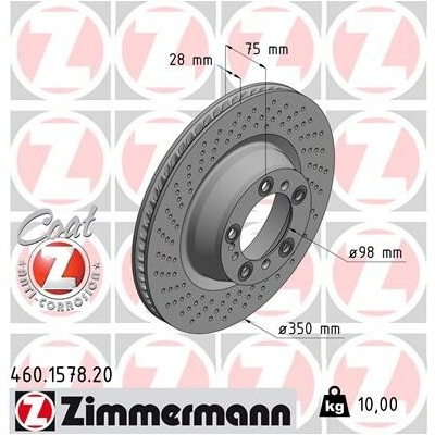 Brzdový kotúč ZIMMERMANN 460.1578.20 (460157820)