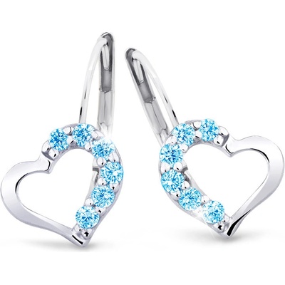 Cutie Jewellery zlaté detské náušnice srdiečka C2757B-KL Arctic Blue