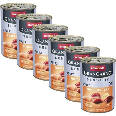 Animonda GranCarno Sensitiv Adult - пиле с ориз 6 x 400г