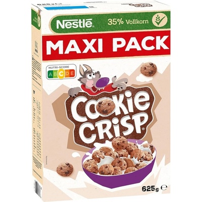 Nestlé Cookie Crisp, celozrnné cereálie pro děti ve tvaru sušenky, s vitamíny, vápníkem a železem 625 g