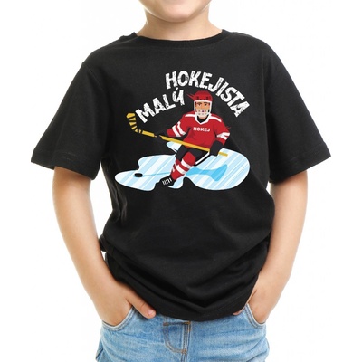 Fajntričko Kids detské tričko Malý hokejista čierna