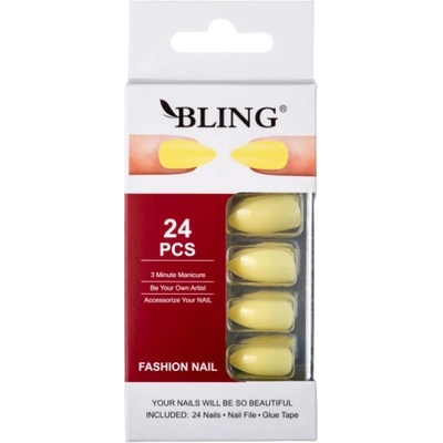 Umělé nehty Tipsy BLING Fashion Nail – žluté