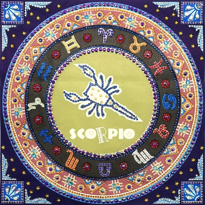 Диамантен Гоблен "Зодия Скорпион" - 35 x 35 см, Специални мъниста