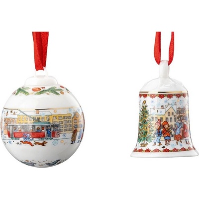 Rosenthal Vianočná sada porcelánové Mini ozdoby zvonček guľa Christmas Sounds 5 Ø 4,5 cm 02480-727448-28620