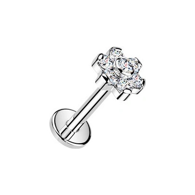 Šperky4U Piercing do brady labreta kytička TITAN TIT1693-1208
