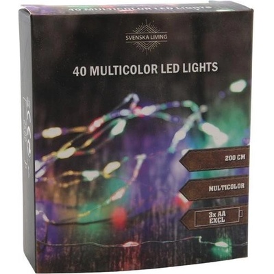 Můjrendlík ŘETĚZ 40LED VÍCEBAREVNÝ 2M 3XAA