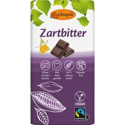 Birkengold Hořká čokoláda s xylitolem 100 g