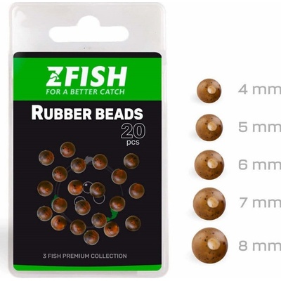 Zfish Gumové Korálky Rubber Beads 20 ks 6 mm