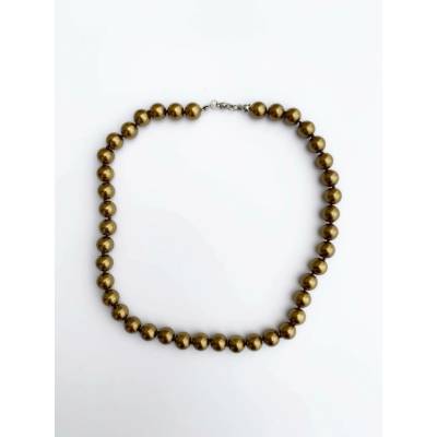 Fashion Jewelry Náhrdelník perlový hnědozlatý F1702