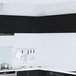 vidaXL Стенно ъглово шкафче PORTO Черно 57 x 57 x 40 см (885306)