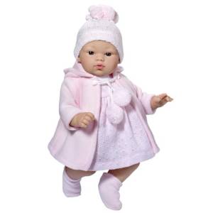 Asi dolls Asi - Кукла бебе Коке с розова плетена рокличка и шапка