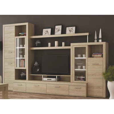 Холна секция Atlantis 312x48x202cm с Led осветление Дъб сонома