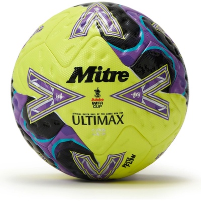 Mitre Футболна топка Mitre FA Cup 2025 Ultimax Pro Football - Lime/Purple