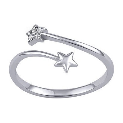 SILVEGO Strieborný otvorený univerzálny prsteň Algo s Brilliance Zirconia JJJ1661RW