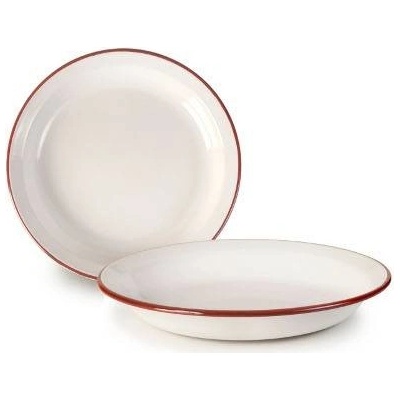 Ibili Smaltovaný hlboký tanier červenobiely 22 cm