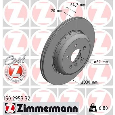 Brzdový kotúč ZIMMERMANN 150.2953.32 (150295332)