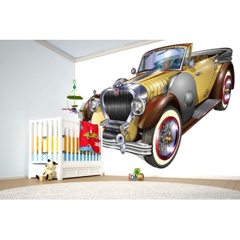 DIMEX ART s. r. o Самозалепваща се флизелинова фототапета кафява ретро кола 375 x 250 см