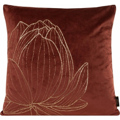 Takoy BLINK 19 zo zamatu s veľkým motívom kvetu lotosu-HF-388604 45 x 45 cm