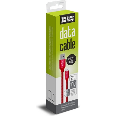ColorWay CW-CBUM002-RD USB MicroUSB 2.1A 1m červený