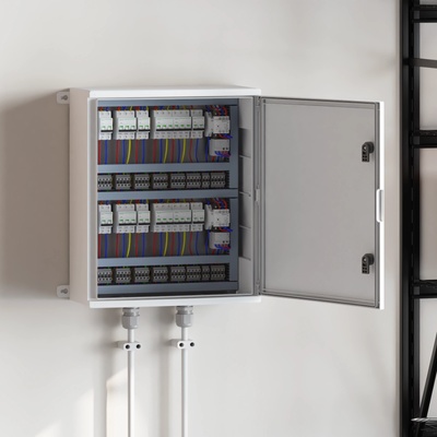 vidaXL Контролен шкаф Сив 57 x 23 x 60 см ABS пластмаса (4106503)