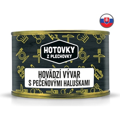 Hotovky z plechovky Hovädzí vývar s pečeňovými haluškami 400 ml
