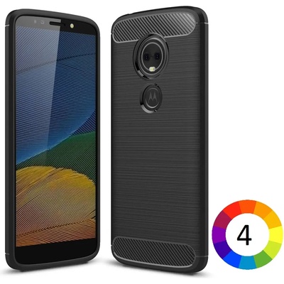 Motorola Moto E5 Plus Удароустойчив Carbon Fiber Калъф и Протектор