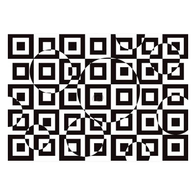 FT7706 Samolepiaca textilní fototapeta Čierno-biela štvorcová 3D ilúzia, rozmery 254cm x 184cm