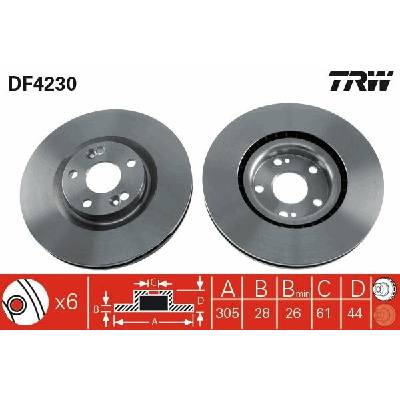TRW Brzdový kotúč DF4230 sada 2 ks