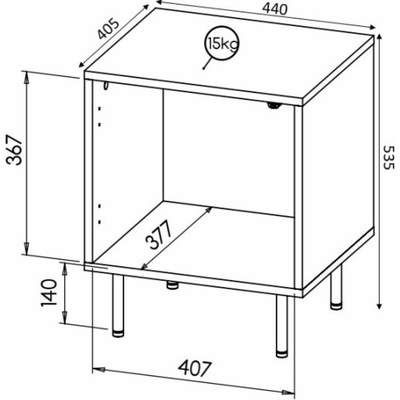 Cama Meble HOLE 44x40,5x53,5 cm