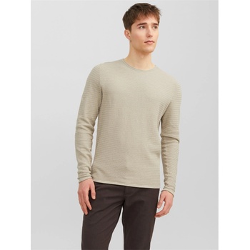 JACK & JONES Мъжки пуловер Jack and Jones Textured Crew Jumper Mens - Island Fossil