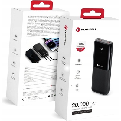 Forcell F-Energy P20k1 PD 20W QC 20000mAh black