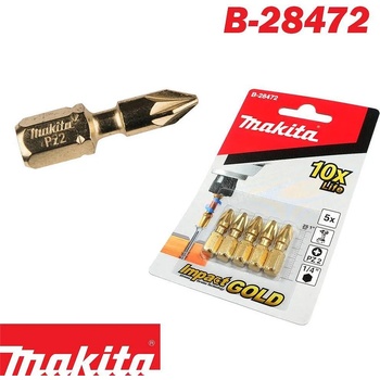 Makita Торсионни накрайници 25 мм, PZ2, 1/4", Makita B-28472 Impact Gold, 5 бр (B-28472)