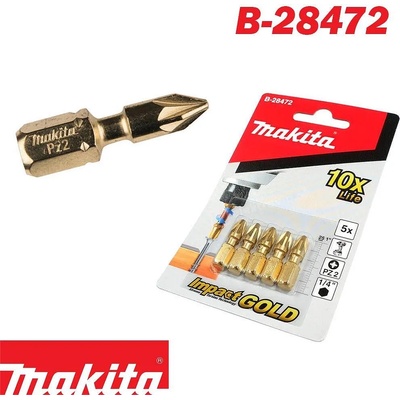 Makita Торсионни накрайници 25 мм, PZ2, 1/4", Makita B-28472 Impact Gold, 5 бр (B-28472)
