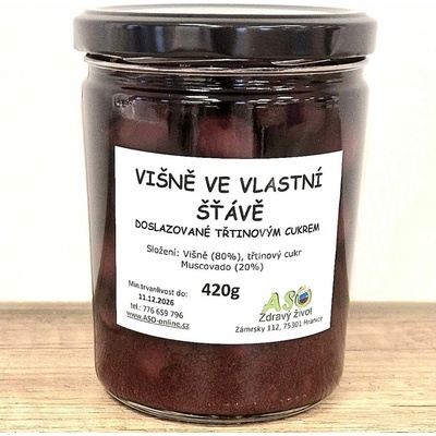ASO Zdravý život Višně ve vlastní šťávě 420 g