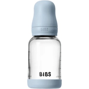 BIBS Стъклена бебешка бутилка Bibs - С каучуков биберон, 120 ml, Baby Blue (5019231) - baby