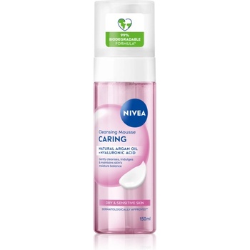 Nivea Caring почистваща пяна за лице за суха до чувствителна кожа 150ml