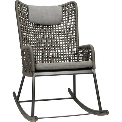 Stern Houpací křeslo Greta, 64x100x106 cm, rám lakovaný hliník anthracite, lankový výplet platin, rychleschnoucí výplň, venkovní látka silk grey