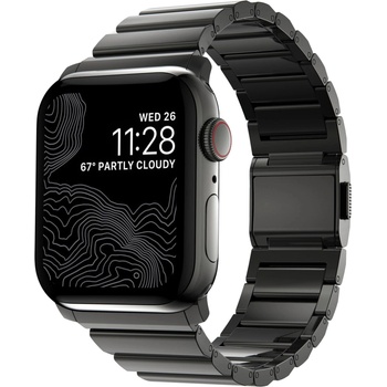 Nomad Стоманена каишка за Apple Watch 42мм, 44мм, 45мм, 46мм, Ultra, Ultra 2 49мм - Nomad Strap Stainless Steel Band V2 (тъмносив) (NM1A41BXS0)