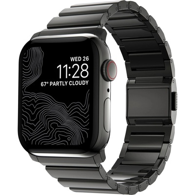 Nomad Стоманена каишка за Apple Watch 42мм, 44мм, 45мм, 46мм, Ultra, Ultra 2 49мм - Nomad Strap Stainless Steel Band V2 (тъмносив) (NM1A41BXS0)