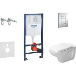 GROHE Rapid SL - Комплект за стенен монтаж, D-Code тоалетна и седалка, Rimless, SoftClose, бутони Skate Cosmo, хром 38528SET-KK (38528SET-KK)