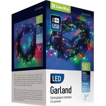 ColorWay CW-G-100L10UMC LED reťaz 100× LED Viacfarebná Dĺžka 10 m USB