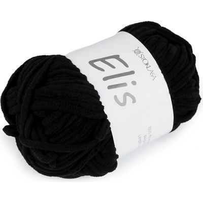 Pletací žinylková příze Elis 100 g Varianta: 14 (2) černá, Balení: 1 ks