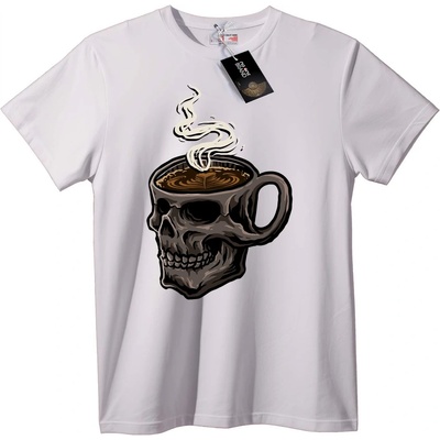 NOONEBRAND Тениска Череп Кафе - 3XL, White