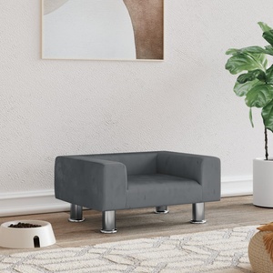vidaXL Кучешко легло тъмносиво 50x40x26, 5 см кадифе (171927)