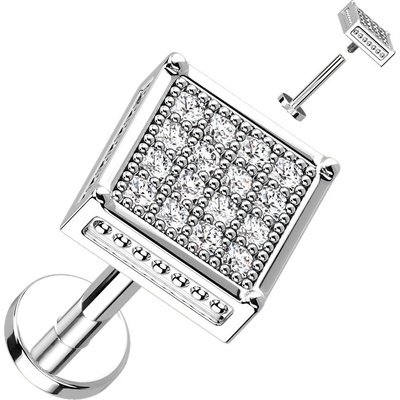Šperky4U piercing do brady se zirkony LB1116ST-1206